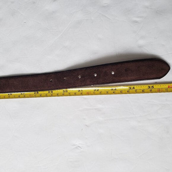 Hush Puppies Preppy Classic Suede Leather Buckle Brown Belt - Picture 7 of 7